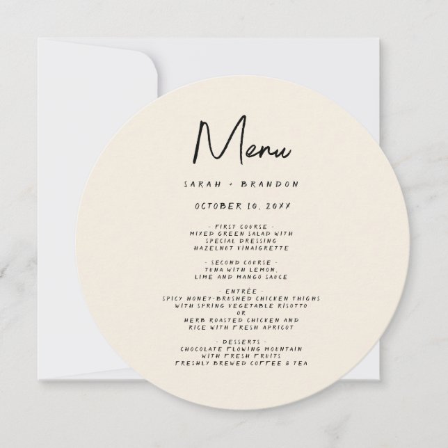 Handwriting Typography Retro Wedding Menu Inbjudningar (Framsida)