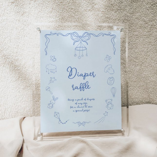 Handwritten Baby Shower, Boy Diaper Raffle Poster (Skapare uppladdad)