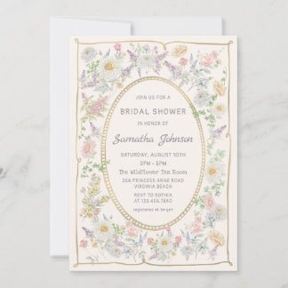 Handwritten Floral Bridal Shower Invitation Inbjudningar