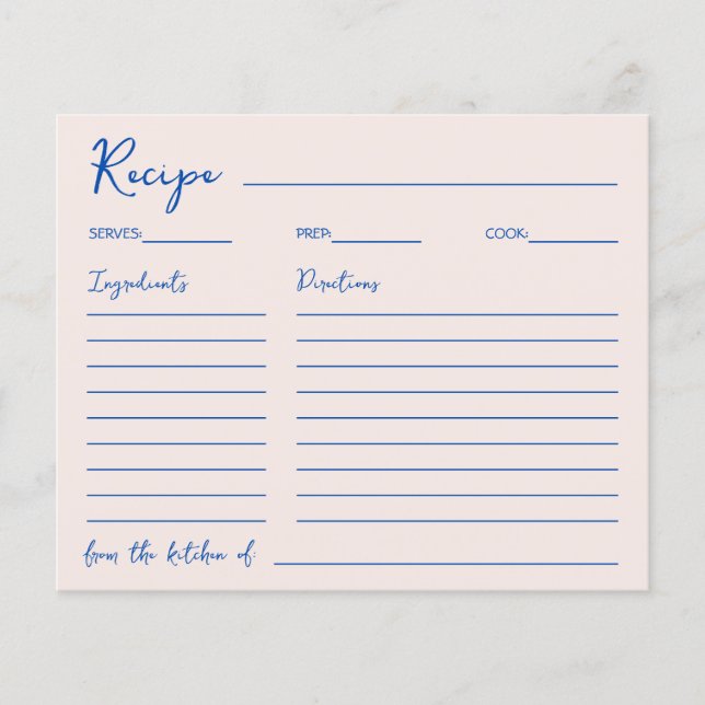 Handwritten Font Blue Elegant Recipe For The Bride (Framsida)