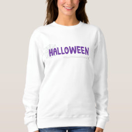 Handwritten Purple Lettering Spiderweb Halloween T Shirt