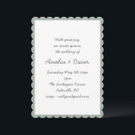 Handwritten Script Whimsy Sage Green Wedding Inbjudningar<br><div class="desc">A soft and refined wedding invitation featuring a delicate scalloped border and romantic script typography. Perfect for couples planning a classic or formal celebration with a modern twist. This understated design brings together timeless charm and contemporary simplicity,  making it easy to personalize for your special day.</div>