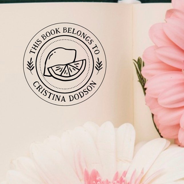 Handwritten Simple Lemon Custom Book Självfärgande Stämpel (Skapare uppladdad)