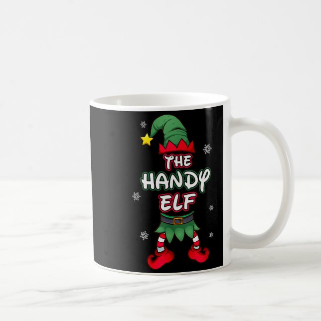 Handy Elf Christmas Pajamas Pjs Matching Family Gr Kaffemugg (Höger)