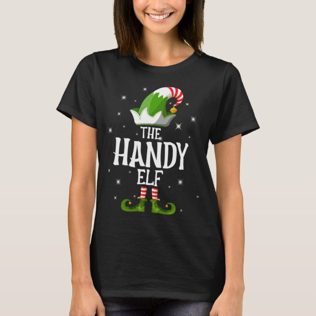 Handy Elf-familjen matchar jul T Shirt (Framsida)