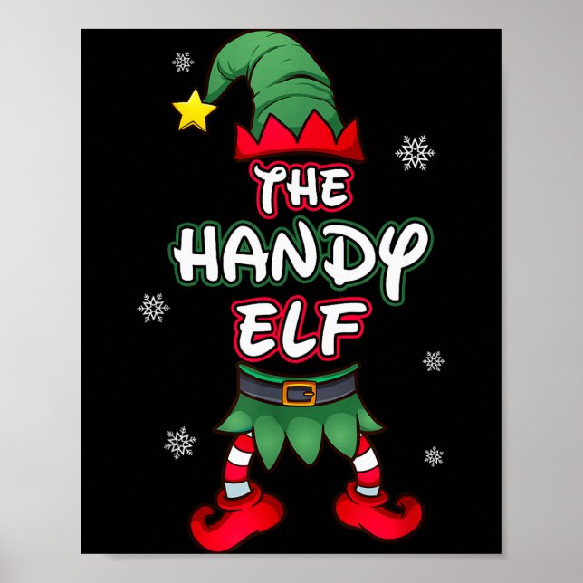 Handy Elf jul pyjamas matchande familj Gr Poster (Framsidan)