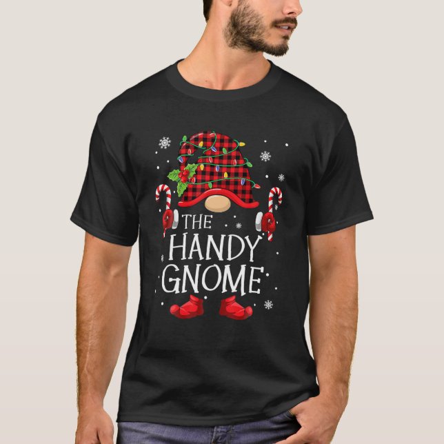 Handy Gnome Buffalo Play Matching Family Christma T Shirt (Framsida)