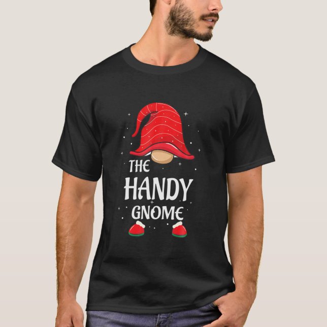 Handy Gnome Buffalo Play Matching Family Christma T Shirt (Framsida)