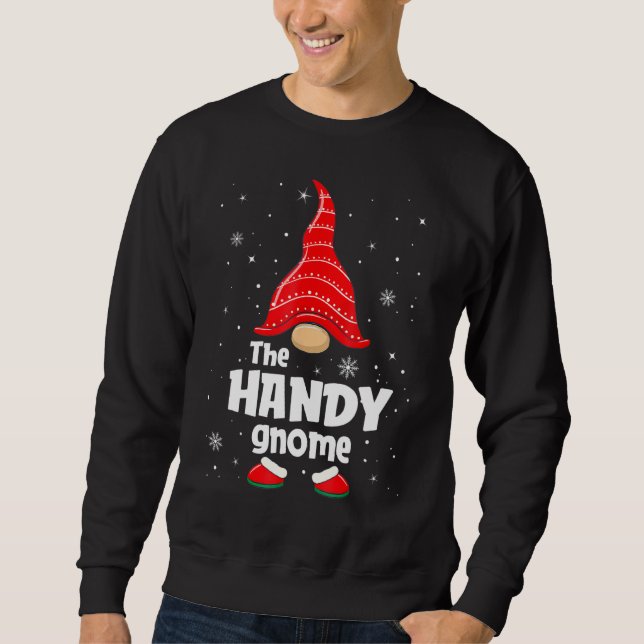Handy Gnome Matching Family Group-julparet Lång Ärmad Tröja (Framsida)