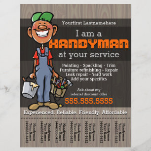 Handy Man.Carpenter.Plumber.Painter.Afro American Reklamblad