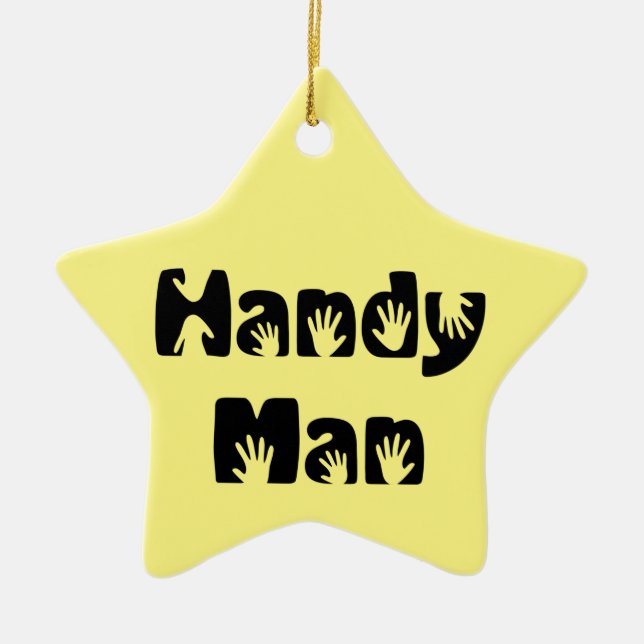 Handy Man T-Shirt Julgransprydnad Keramik (Framsidan)