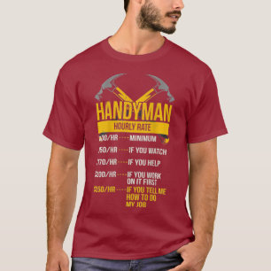 Handy man Timly Rate Funny udda jobb T Shirt