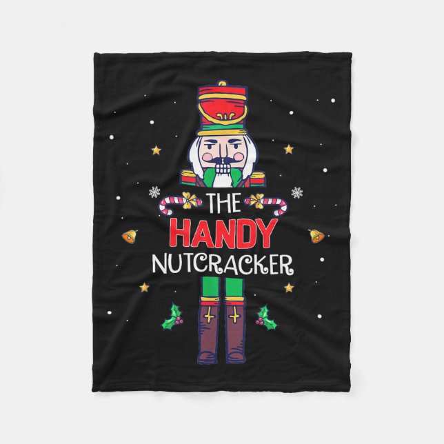 Handy Nutcracker Funny Christmas Family Matching O Fleecefilt (Framsidan)
