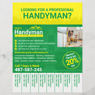 Handyman - affärsFlyer - hemarbete Reklamblad