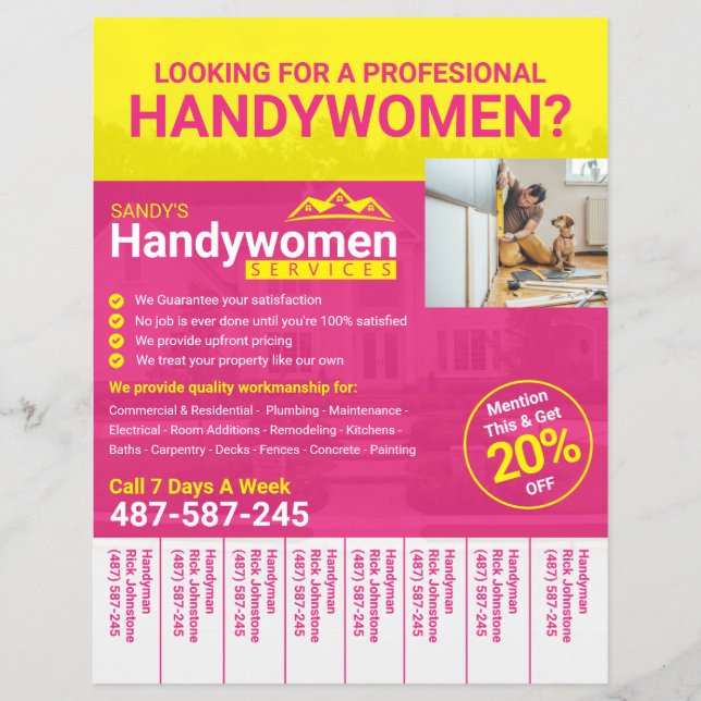 Handyman - affärsFlyer - hemarbete Reklamblad (Framsidan)