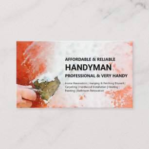 Handyman Affärskort - Putty Wall på Black Visitkort