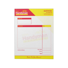 Handyman, affärsoffertpad - hemarbete anteckningsblock