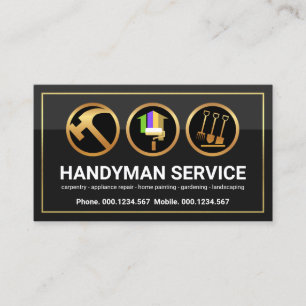Handyman av guld-hakparentes Verktyg hemreparation Visitkort