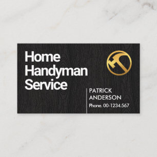 Handyman av svart timmer med enkel minimalistisk t visitkort