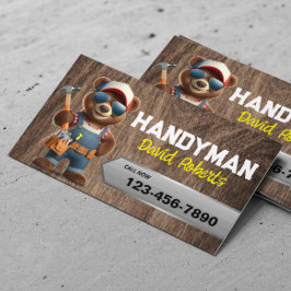 Handyman Bear Woodworking House Repair Service Woo Visitkort
