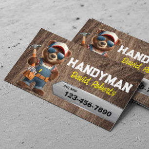Handyman Bear Woodworking House Repair Service Woo Visitkort