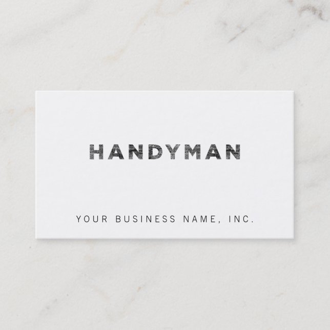 Handyman [Black Faux Letterpress Style] Visitkort (Framsida)