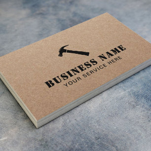Handyman Black Hammer Logotyp Carpenter Rustic Kra Visitkort