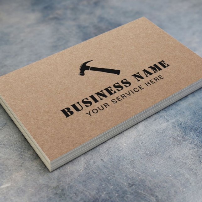 Handyman Black Hammer Logotyp Carpenter Rustic Kra Visitkort (Skapare uppladdad)