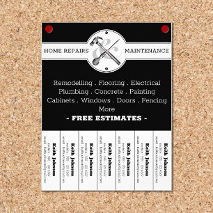 Handyman Black Modern Professionell Construction Reklamblad