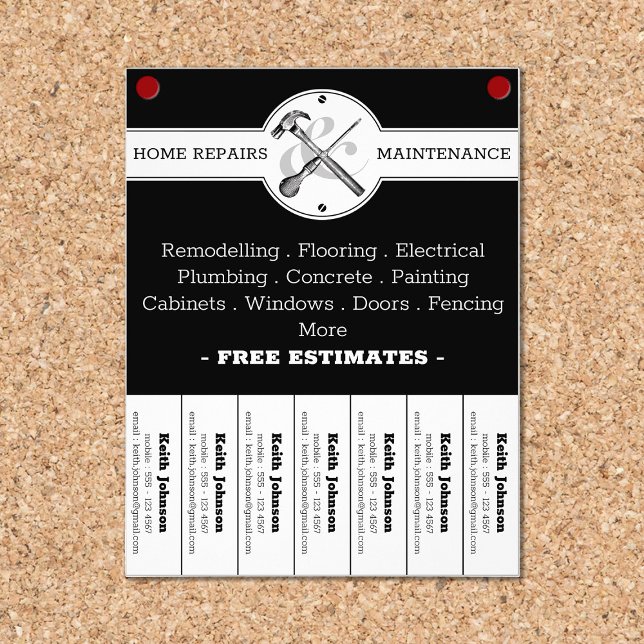 Handyman Black Modern Professionell Construction Reklamblad (Handyman Black Modern Professional Construction Flyer
)