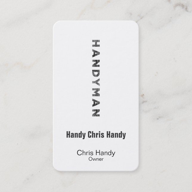 Handyman [boktryckstil] tidsbeställning kort (Framsida)