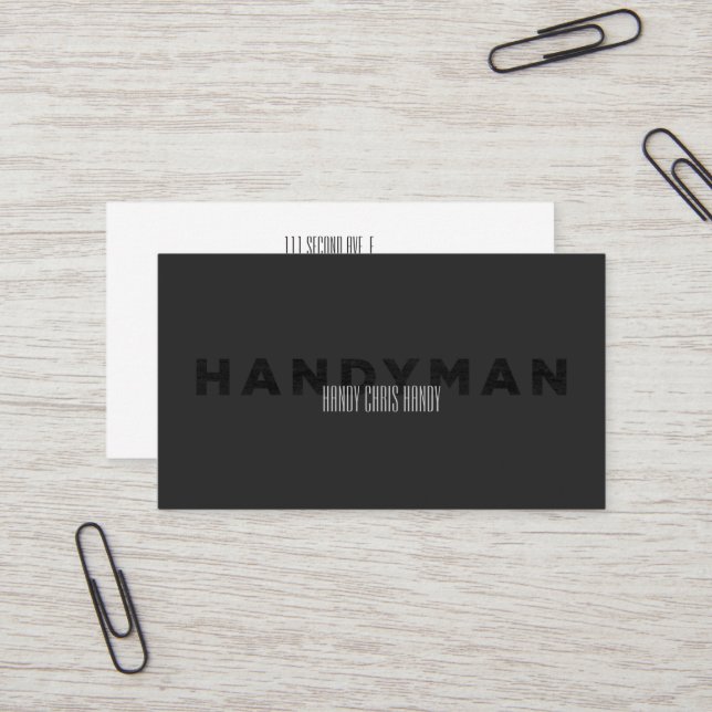 Handyman [boktryckstil] visitkort (Fram/Back In Situ)