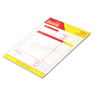 Handyman Business Faktura Pad - hemmakontor Anteckningsblock