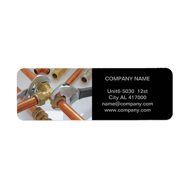 Handyman Byggrörmokare verktyg rörmokare Returadress Etikett (Framsidan)