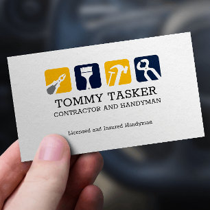 Handyman Carpenter Home Reparation Verktyg Logotyp Visitkort