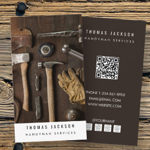Handyman Carpenter Verktyg Photo QR-kod Visitkort