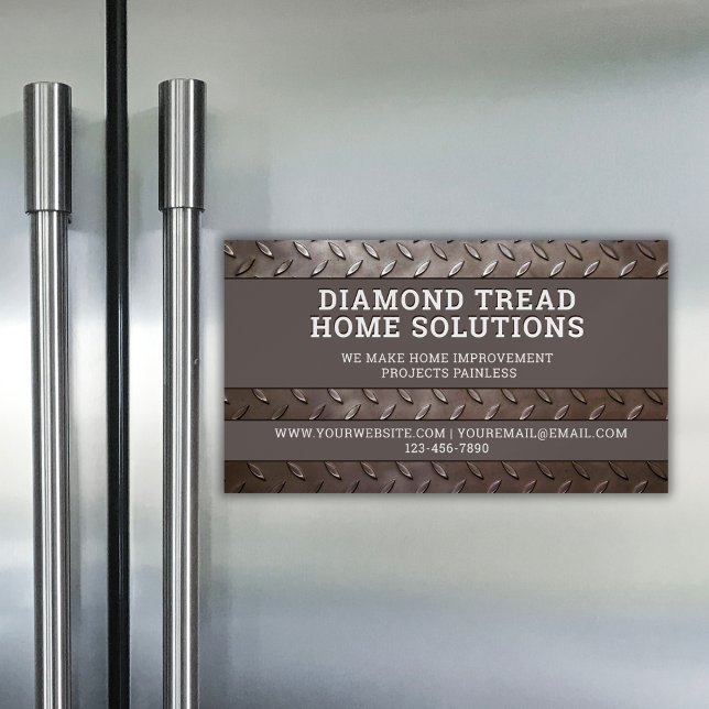 Handyman Construction Repair Service Metall Steel Magnetiska Visitkort (Skapare uppladdad)