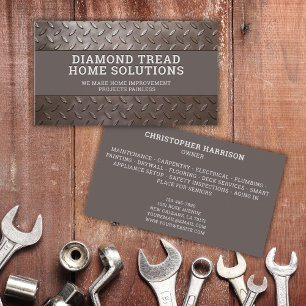 Handyman Construction Repair Service Metall Steel Visitkort