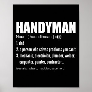 Handyman Definition Tees Lény Pappa Handyman Far Poster