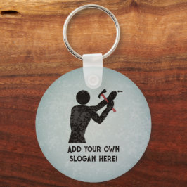 Handyman - DIY Guy with hammer - Lägg till egen na Nyckelring