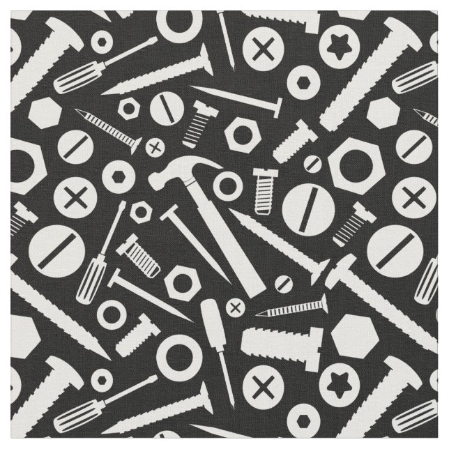 Handyman DIY Mister Fixit Hammer Nöt Bolts Verktyg Tyg (Närbild)