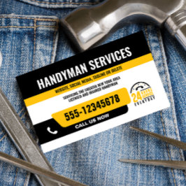 HANDYMAN FIX IT GUY URGENT REPAIR BLACK GULT VISITKORT