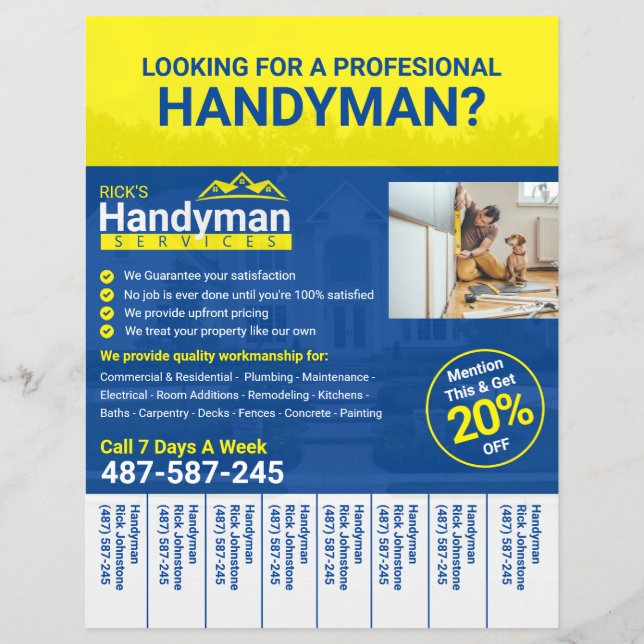 Handyman - Flyer - Hemarbete (Framsidan)
