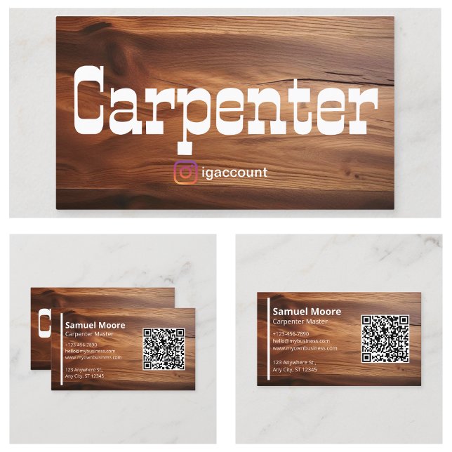 Handymän för byggnadsarbetare visitkort (Joinery Woodworkers Carpenters Handymen Business Card
)