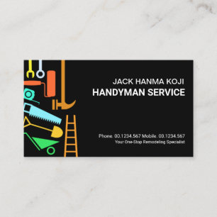Handyman för färglöst byggnation Verktyg Visitkort