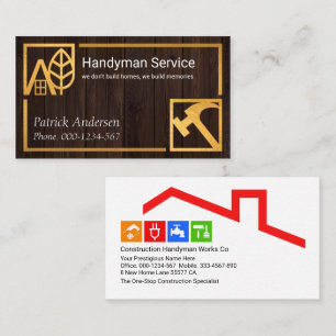 Handyman för guld Photo Ram Timber Wall Carpentry Visitkort