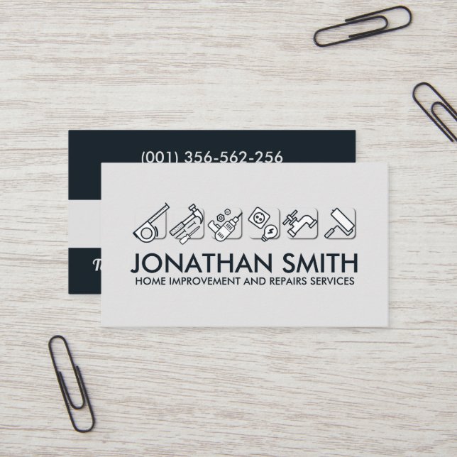 Handyman för hemförbättring och reparation visitkort (Fram/Back In Situ)