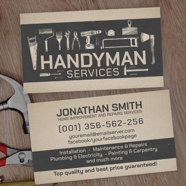 Handyman för hemförbättring och reparation visitkort (Skapare uppladdad)