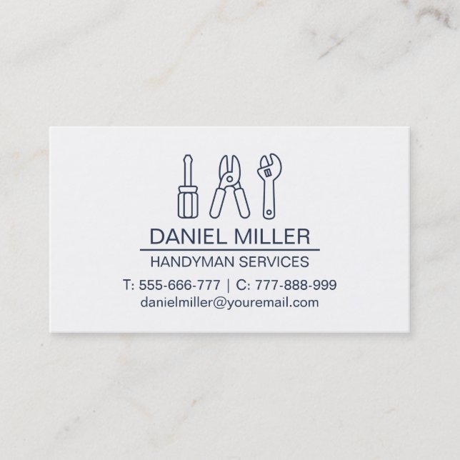 Handyman för rasteravskärmningsskannerns kontur fö visitkort (Framsida)