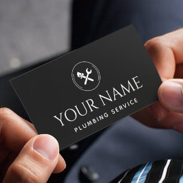 Handyman för rörsystem, svartvitt visitkort